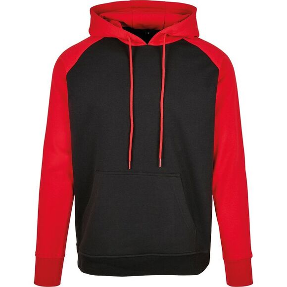 Build Your Brand Mens BasicHoodie / Black/Red
